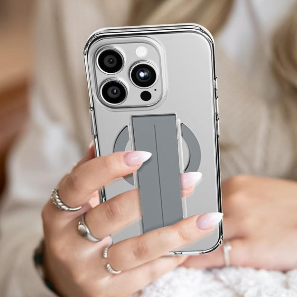 كڤر حماية مع مسكة سيليكون من أسلي جلوبال متوافق مع MagSafe لهاتف iPhone 15 Pro Max | تيتانيوم كڤر حماية مع مسكة سيليكون من أسلي جلوبال متوافق مع MagSafe لهاتف iPhone 15 Pro Max | تيتانيوم